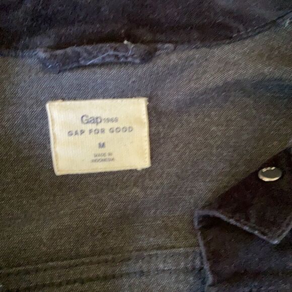 EUC black velvet jacket with metal rivet button M - Picture 2 of 3